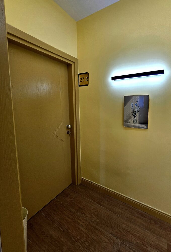Softly lit private entryway hall