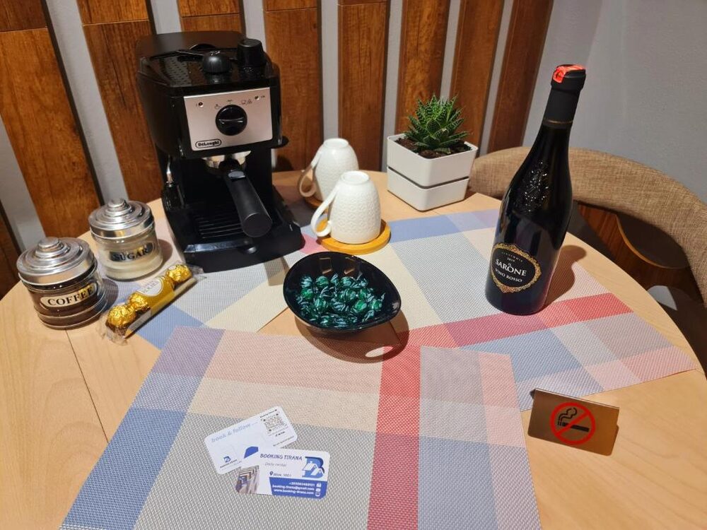 Welcome breakfast items set out on the dining table